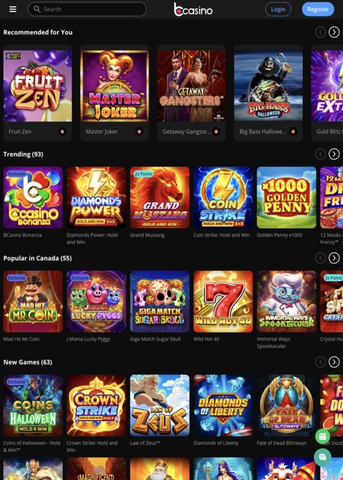 Premium slots gaming library BCasino